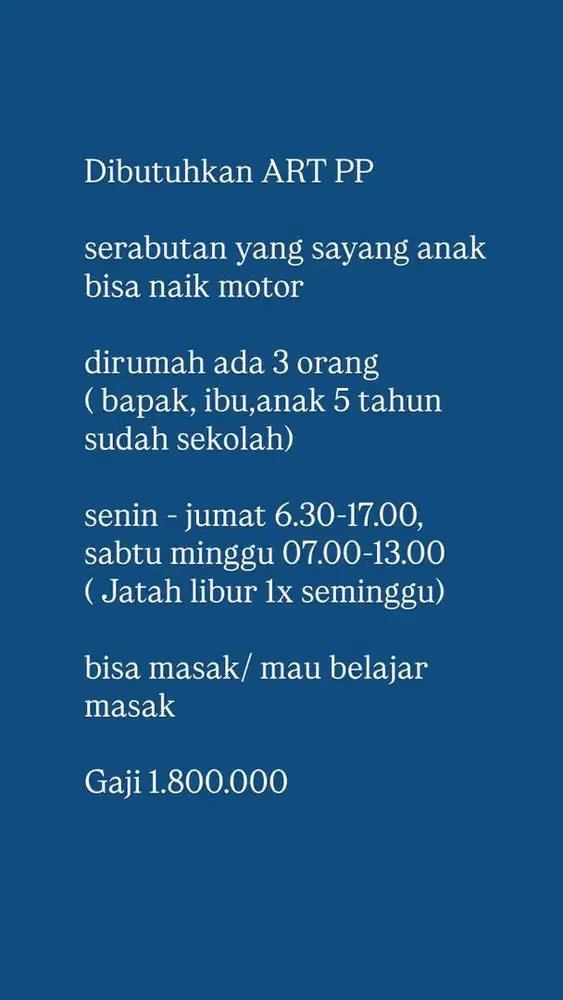 cari art PP thb bekasi