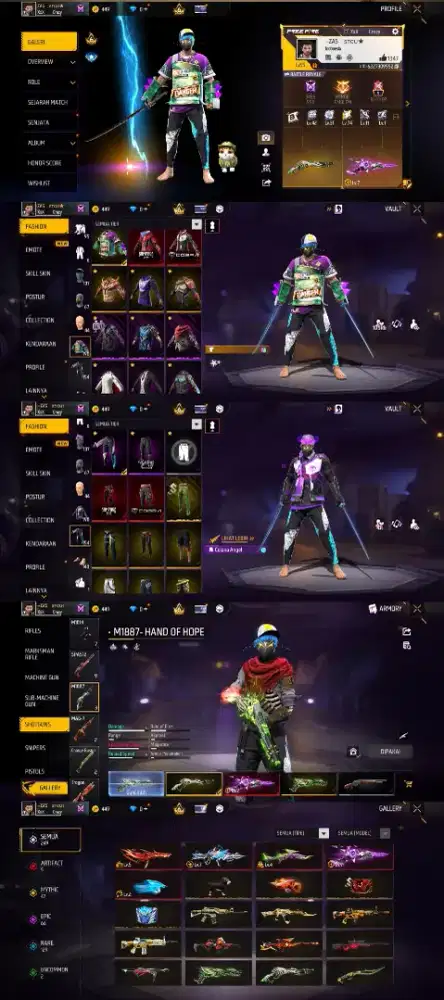 AKUN FF SPEK GAGAH LOG GUGEL BIND KOS