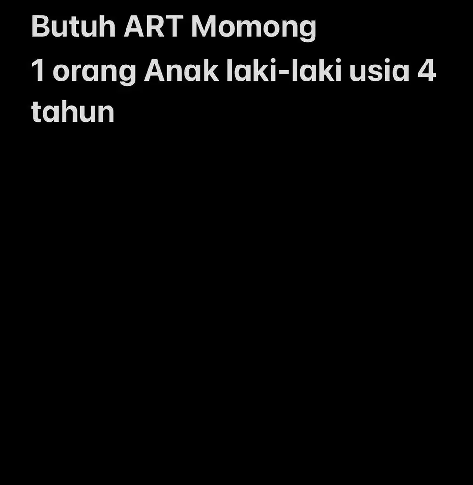 Lowongan ART Momong Menginap