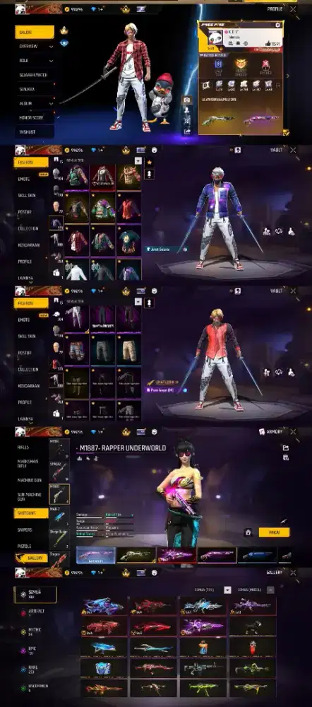 AKUN FF SPEK GAGAH LOG GUGEL BIND KOS