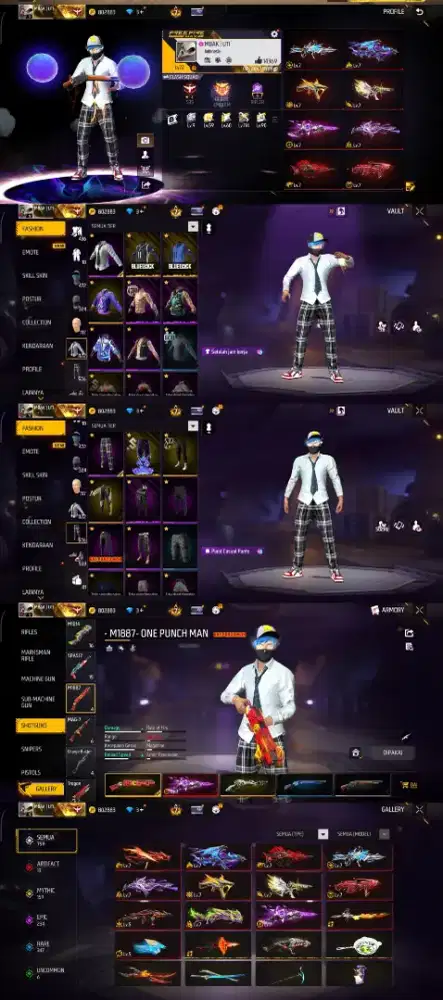 AKUN FF SPEK GAGAH LOG GUGEL BIND KOS