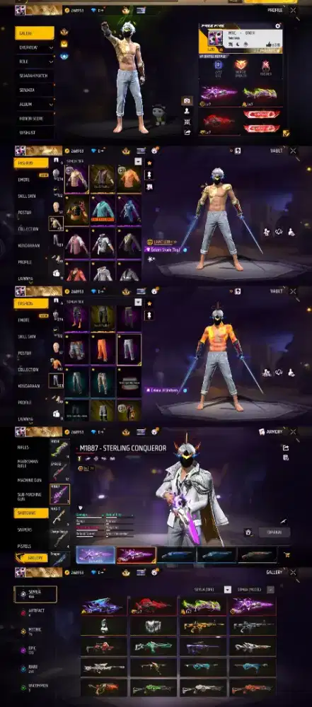 AKUN FF SPEK GAGAH LOG GUGEL BIND KOS