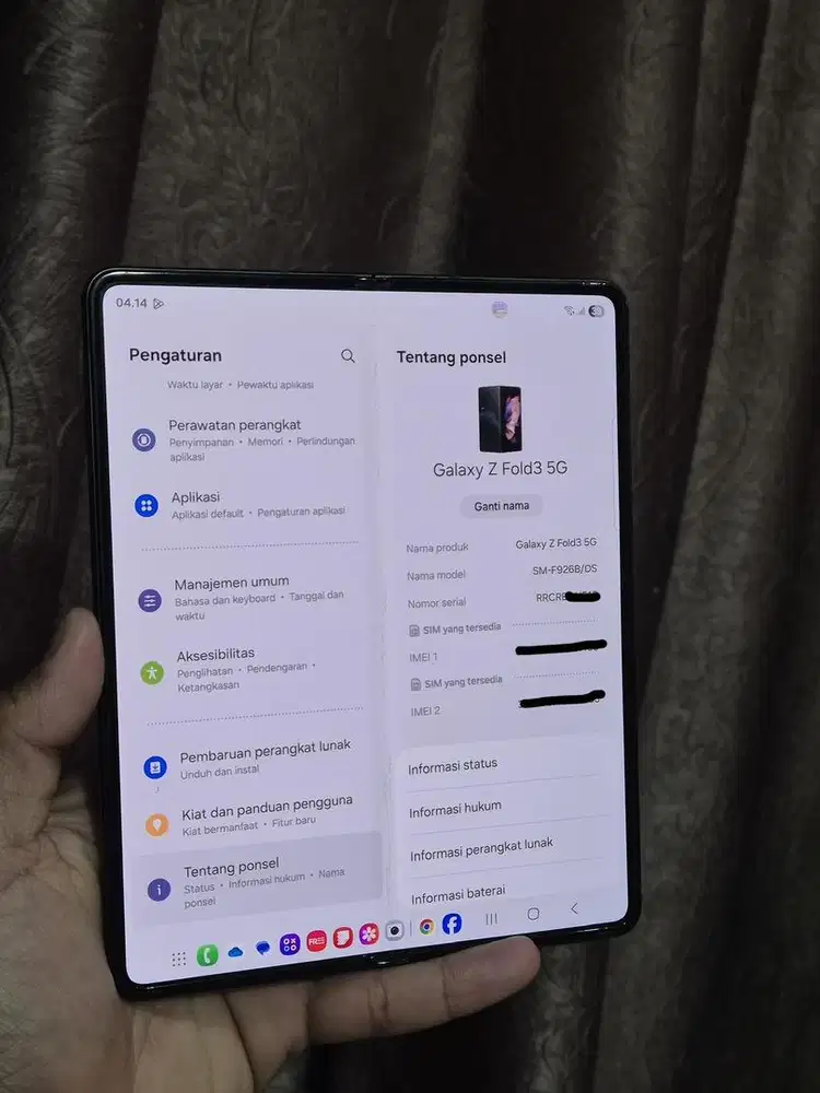 Samsung Z fold 3 12/256 Resmi Sein Barang Mantap