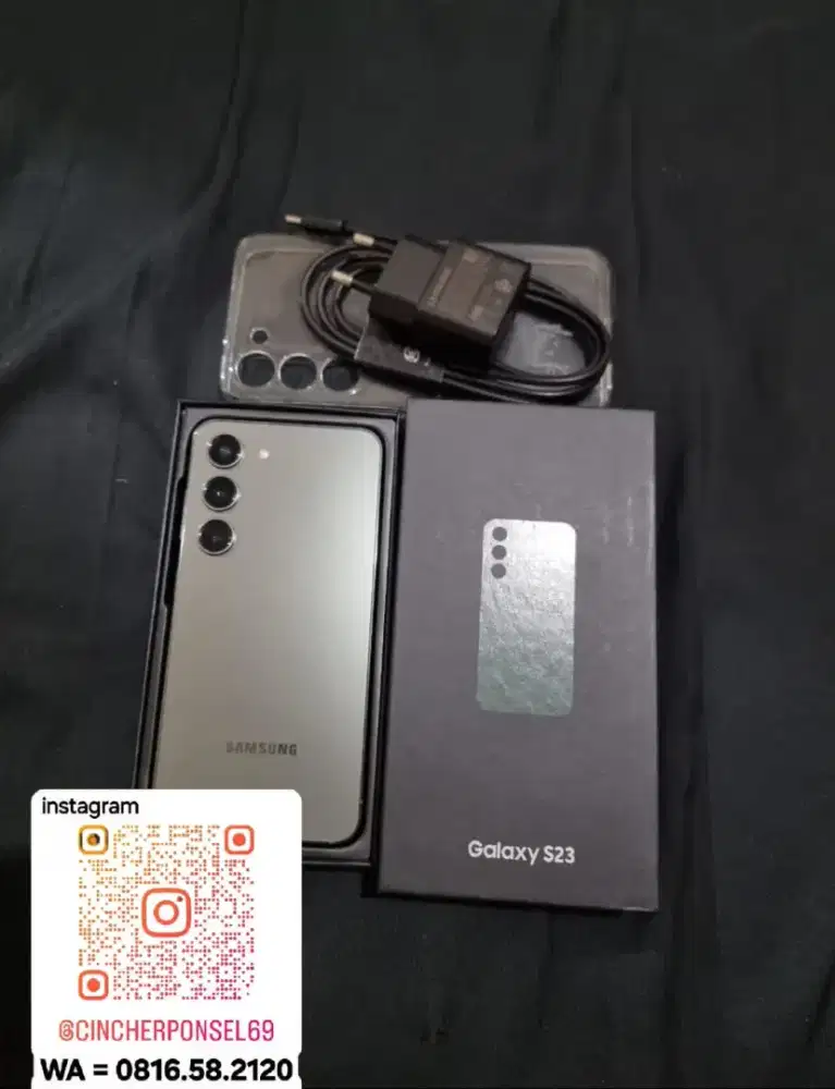 Jual hp siap pakai Samsung s23 8/256 istimewa likenew free adaptor