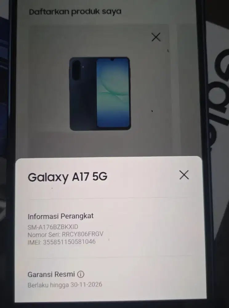 Jual hp siap pakai SAMSUNG A17 5g 8/256 istimewa grns sampai nov 26