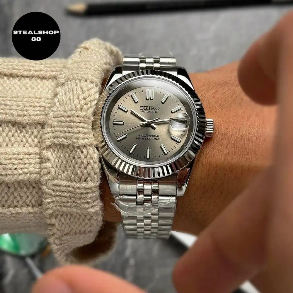 Jual Jam Tangan Seikomod Datejust Grey Stick NH35 Automatic