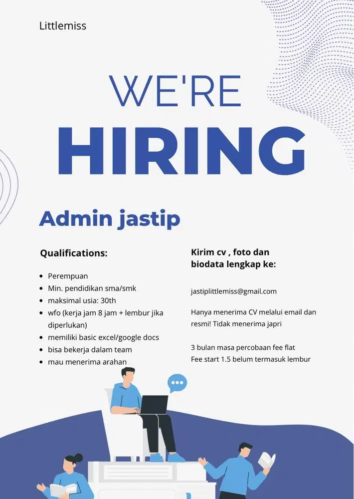 Info lowongan kerja (loker): admin jastip