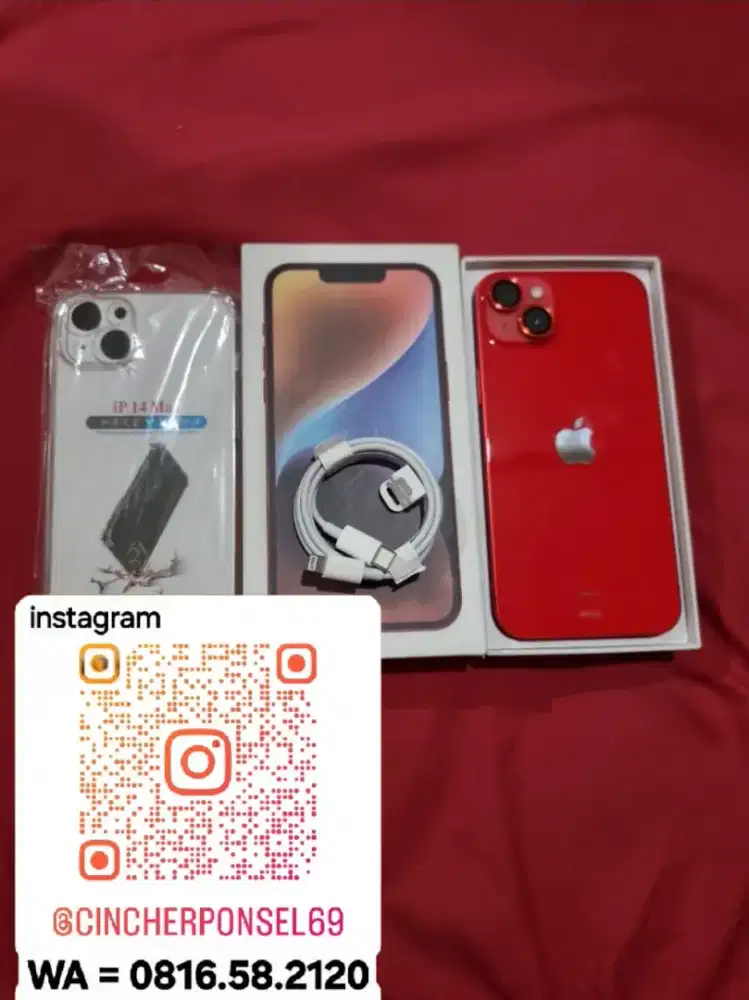 Jual hp siap pakai Iphone 14 Plus 128Gb ibox performa joss