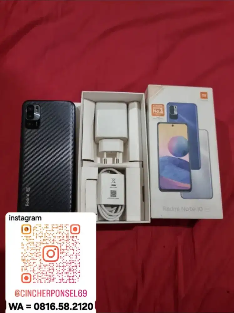 Jual HP redmi note 10 5g 8/128 fullset mulus istimewa