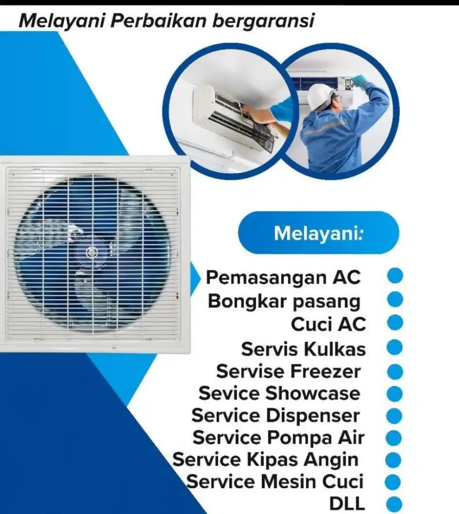 Jasa cuci AC perbaikan kulkas mesin cuci pompa air