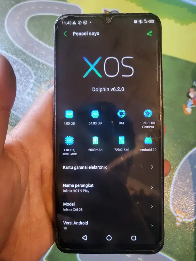 Infinix hot 9 play 4/64 hp casan