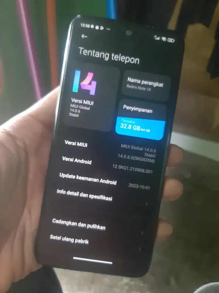 Redmi Note 10 ram4/64 fullset