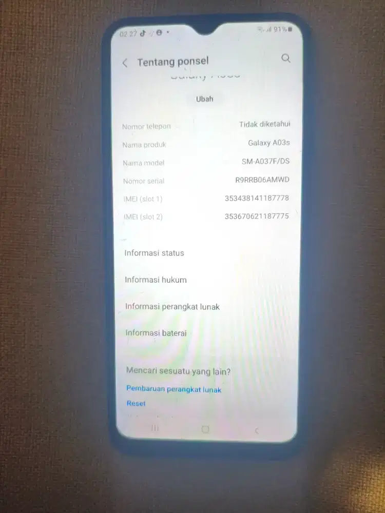 Samsung A03S RAM 4+4/64