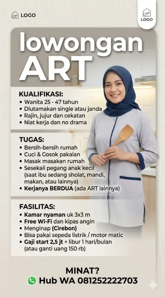 Loker ART Menginap