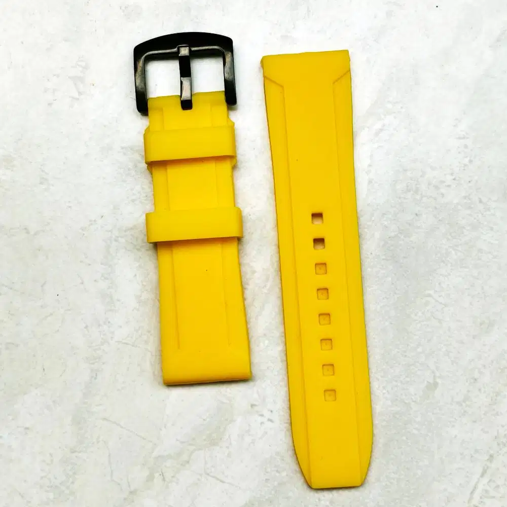 Strap Tali Jam Tangan Universal Kuning Yellow Bahan Silicone Rubber