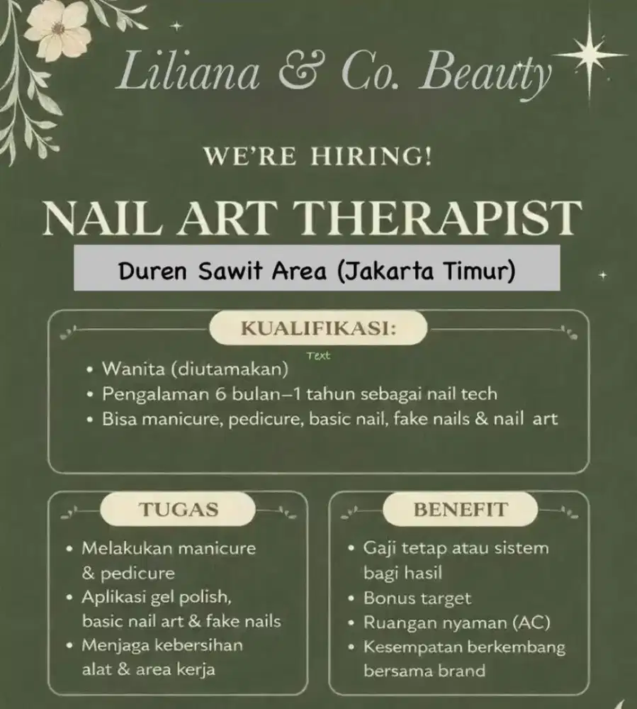 Dibutuhkan kapster berpengalaman domisili jakarta timur