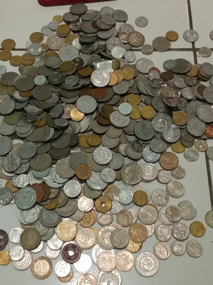 Koin lama borongan 2½kg Indo dan Asing