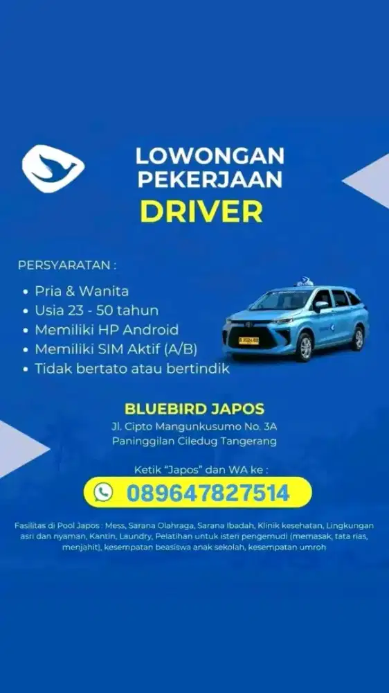 LOKER DRIVER CEPAR MUDAH!