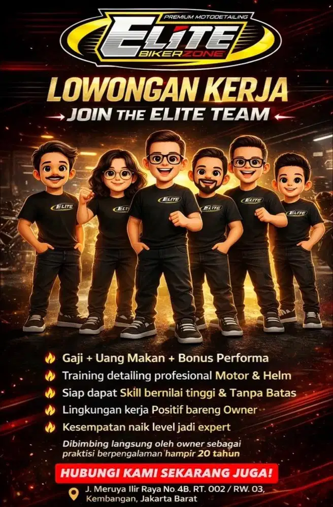 LOWONGAN KERJA STAF TEKNISI CUCI POLES DETAILING MOTOR (MERUYA JAKBAR)