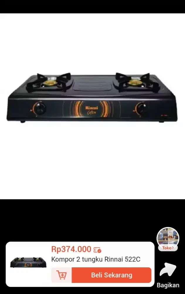 Kompor rinnai baru RI522C