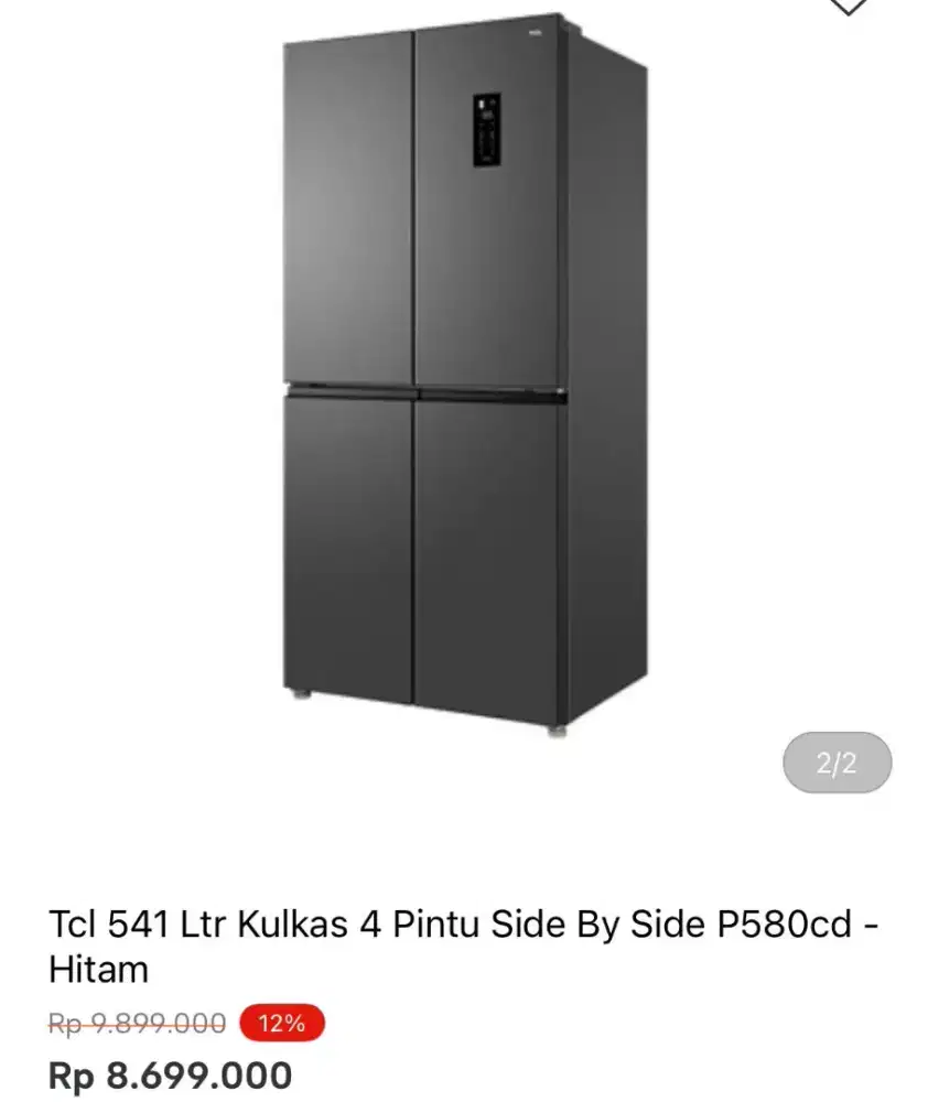 KULKAS TVL SBS 4 PINTU P580CD 541LTR
