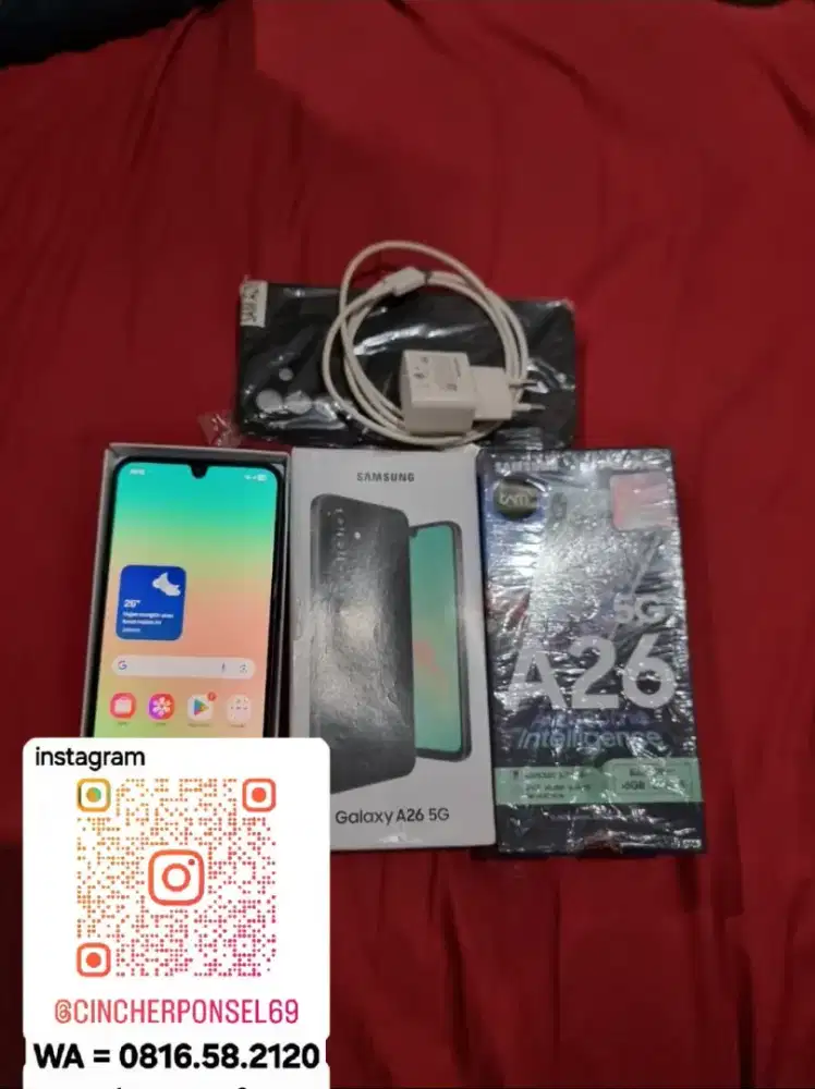 hp likenew Samsung A26 5g 8/256 istimewa grns panjang  free ADAPTOR
