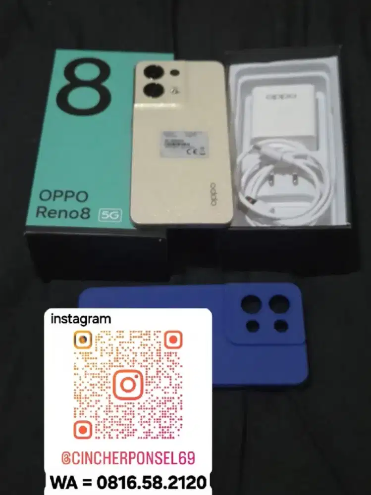 Jual hp siap pakai OPPO RENO 8 5g 12/256 istimewa likenew