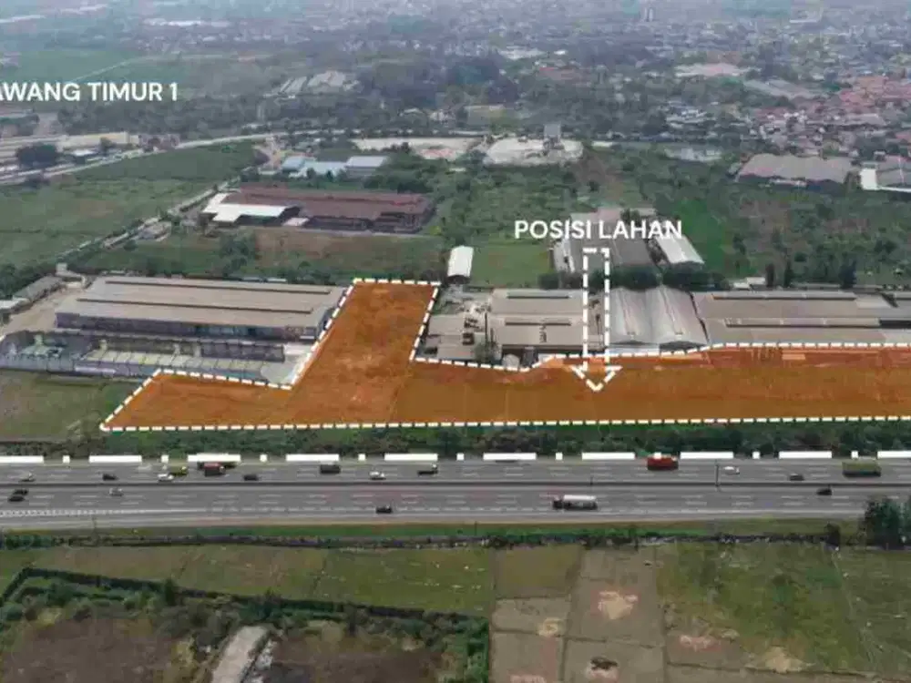 Dijual Tanah Kavling pinggir toll Jakarta cikampek cocok untuk Rest Area Resto