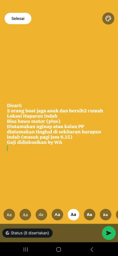 LOWONGAN ART (NGASUH ANAK)