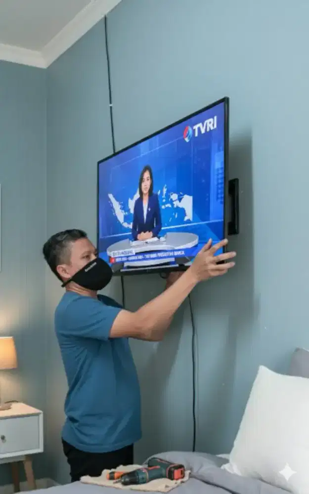 pasang & jual bracket utk gantungan tv led lcd di tembok rapih nyaman