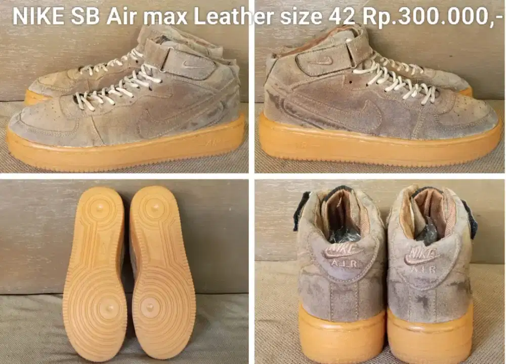 Sepatu nike SB Airmax kulit coklat size 42 (27cm)