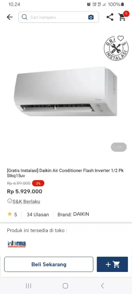 PROMO KREDIT DAIKIN AC FLASH INVERTER 1/2PK