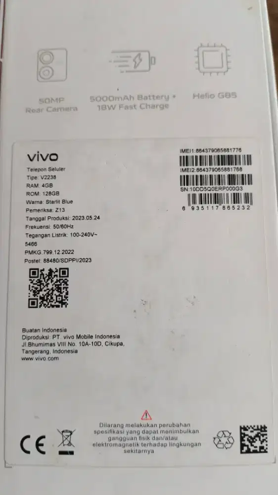 Jual Cepat Vivo Y22 Ram 4+4/128