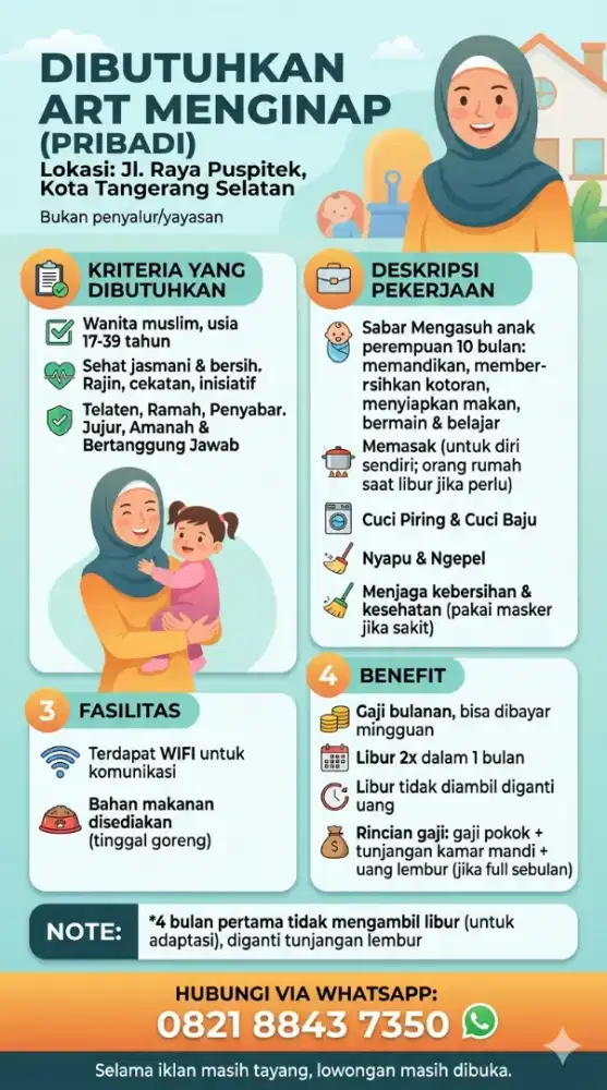 di butuhkan / lowongan kerja ART