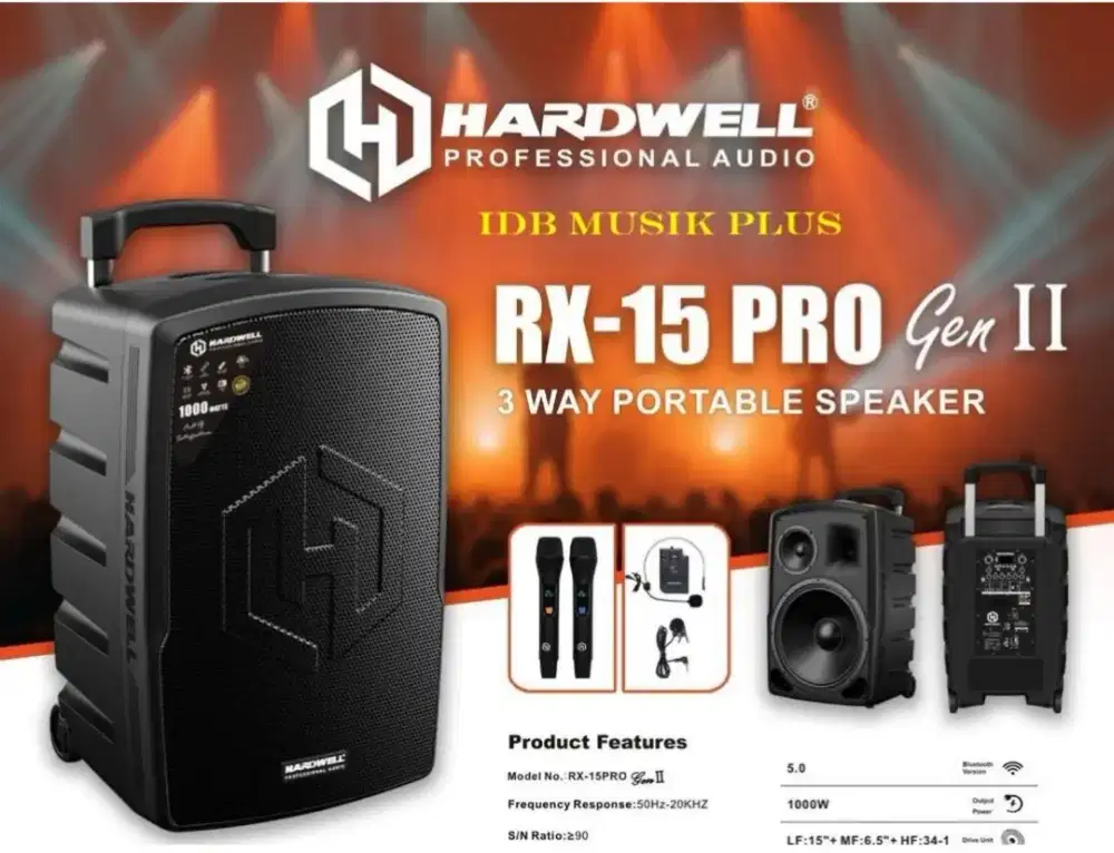 Hardwell rx15pro speaker portable  original resmi baru
