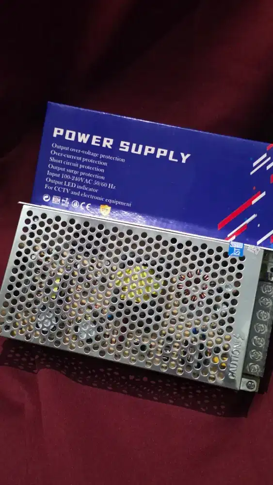 Power Supply CCTV 12V 10A + Power Adaptor 12V 2A