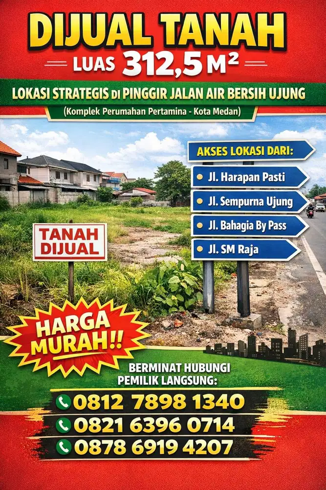 Dijual Sebidang Tanah Siap Bangun Pinggir Jalan Utama