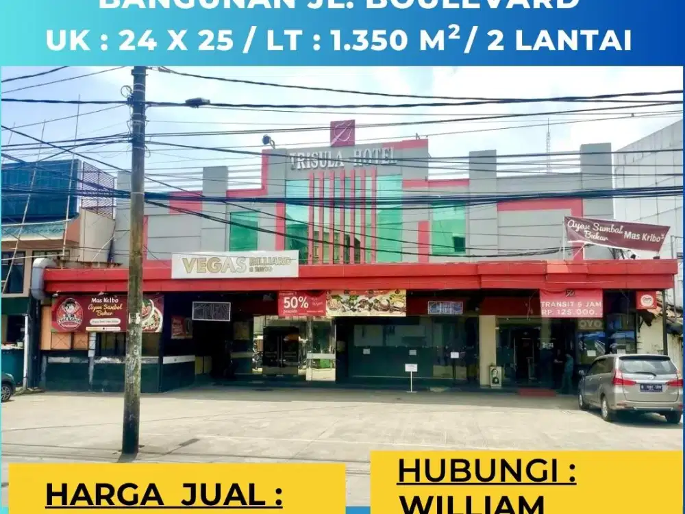 JUAL HOTEL LOKASI STRATEGIS JL BOULEVARD MAKASSAR