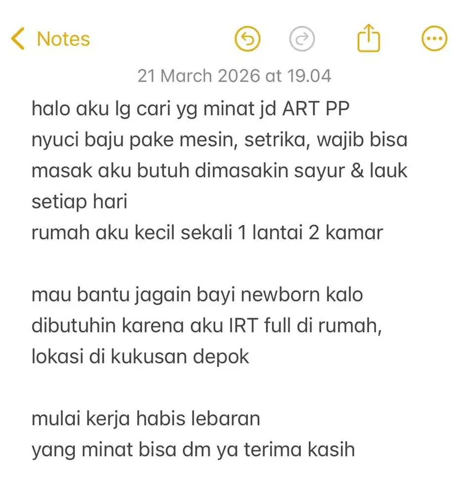 DICARI ART BEBERES & BANTU MOMONG