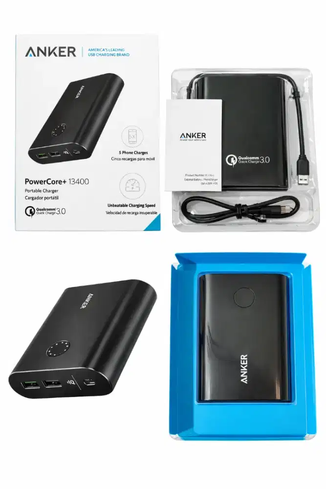 Powerbank Anker Powercore+ 13.400 New (Belum perna pakai)