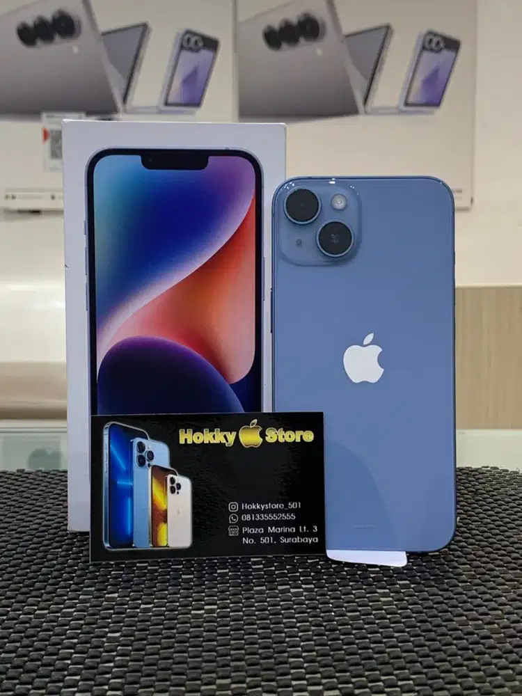Iphone 14/128gb Blue garansi ibox Februari 2027 bh 100%