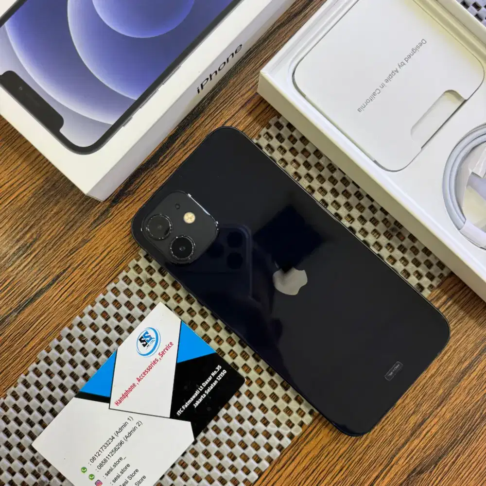 Iphone 12 128gb black ibox second mulus jual cepet !!