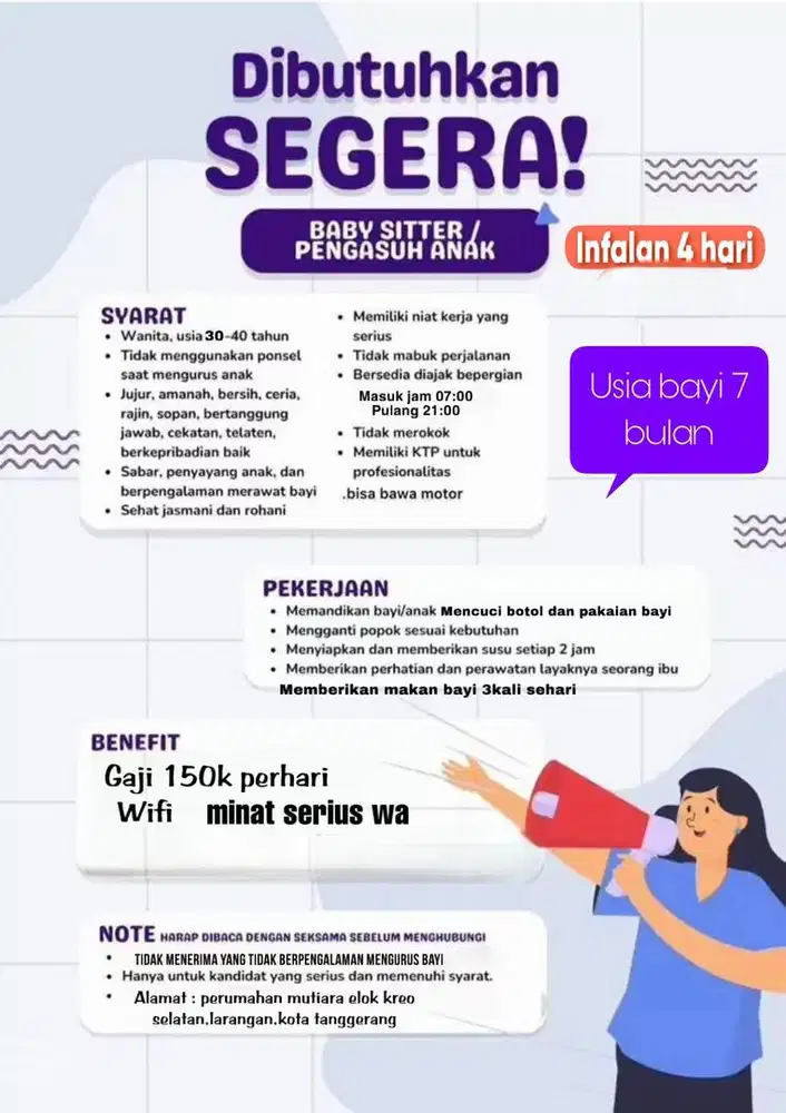 FREELANCE BABY SITTER PENGALAMAN