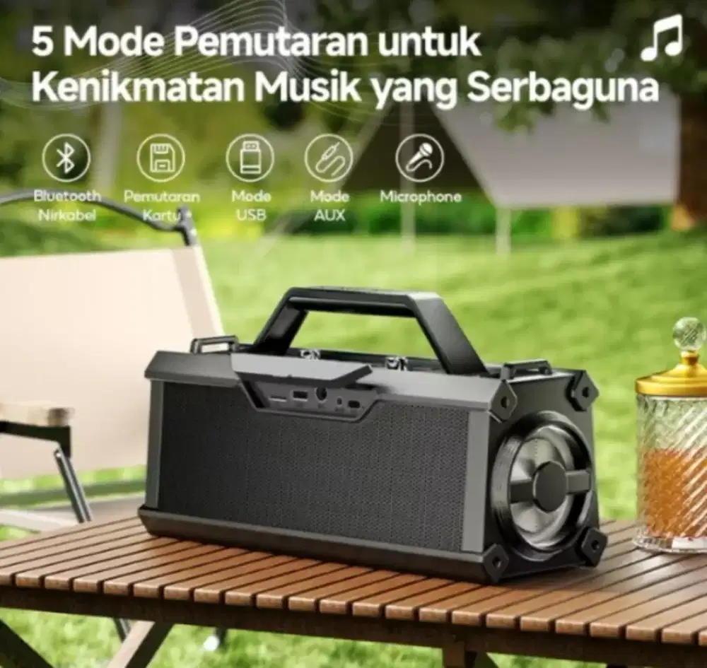 Speaker karaoke BT+2 mic wireless 60watt