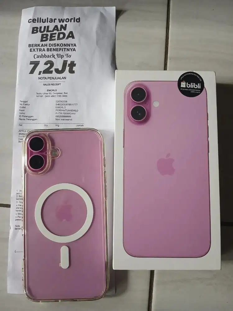 Iphone 16 plus 128 GB pink