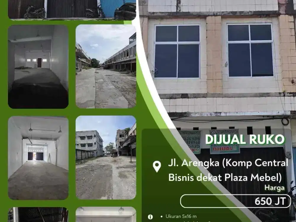 Dijual Ruko Daerah Arengka Pekanbaru Kota Siap Usaha!
