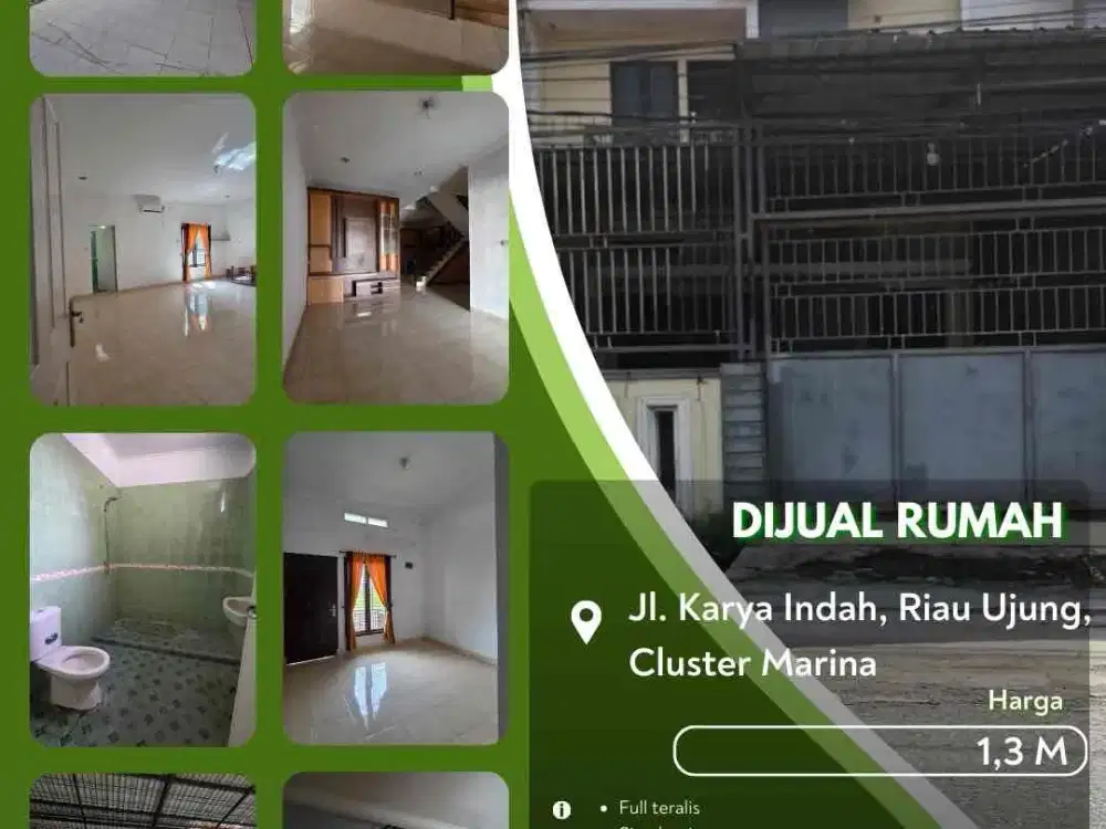 Dijual Rumah Cluster Marina Pekanbaru Kota Siap Huni!