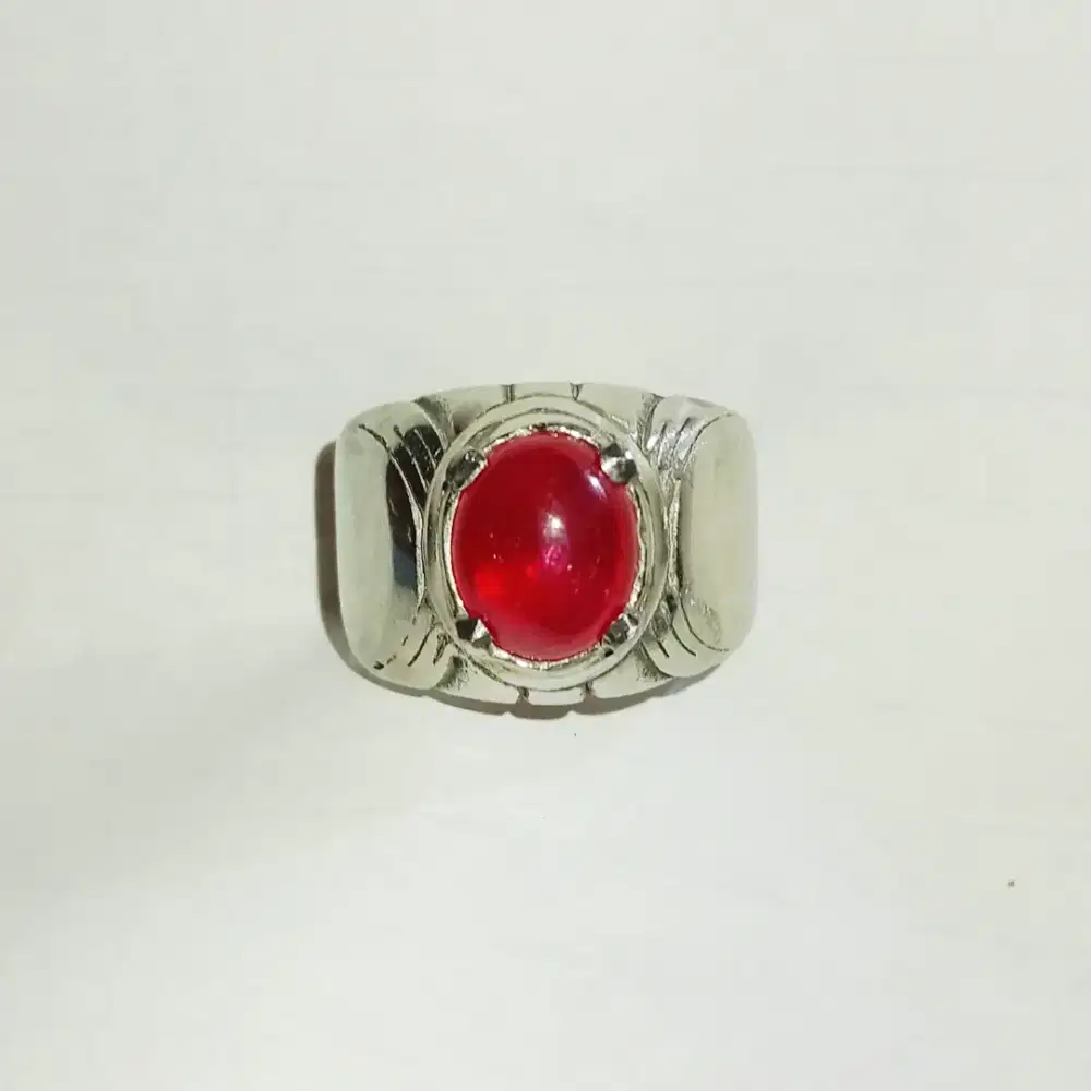 Natural Ruby Mozambik HC 3.5 ct Ring Stainless Super
