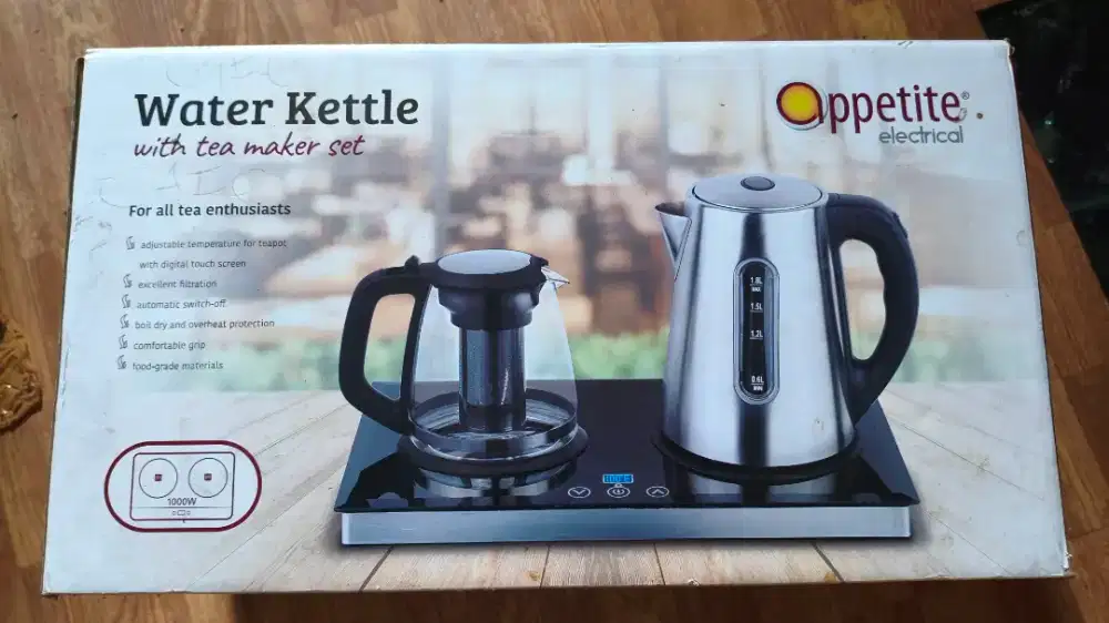 Teko listrik dan teko teh Appetite Electrical Tea Maker Set