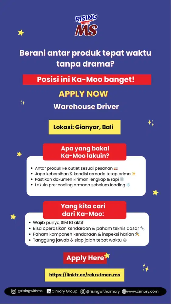 Driver Gudang (Gianyar - Bali)